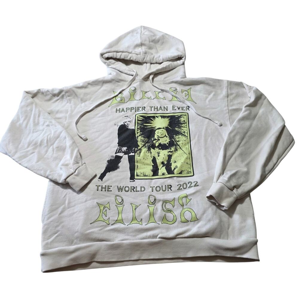 Billie Eilish Happier Than Ever World Tour 2022 Hoodie Sweatshirt White S